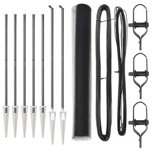vidaXL Sechseckzaun mit Pfosten 10 x 1,4 m PVC-beschichteter Stahl