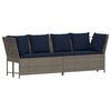 vidaXL Gartensofa mit Kissen Grau Poly Rattan