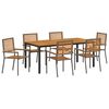 vidaXL Garten Essgruppe 7 pcs Grau und Braun Poly-Rattan