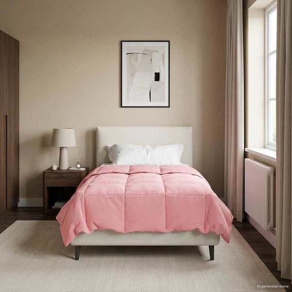 vidaXL Ganzjahresbettdecke Gepolstert Rosa 155 x 220 cm Mikrofaser