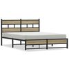vidaXL Metallbett ohne Matratze Sonoma-Eiche 140x200 cm