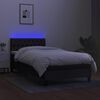 vidaXL Boxspringbett mit Matratze & LED Schwarz 100x200 cm Stoff