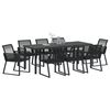 vidaXL Garten Essgruppe 9 pcs Schwarz Pulverbeschichteter Stahl