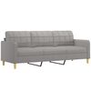 vidaXL 3-Sitzer-Sofa mit Hocker Hellgrau 210 cm Stoff