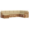 vidaXL Sofagarnituren 8 pcs Natur und Beige Massivholz Akazie