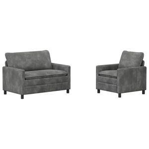 vidaXL Sofa Set 2 stk. Hellgrau Polyester
