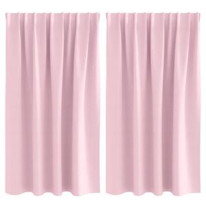 vidaXL Verdunkelungs-Vorh&auml;nge mit Ringen 2 pcs Babyrosa 140 x 140 cm