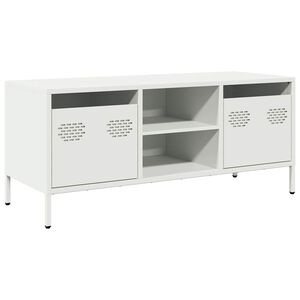 vidaXL TV-Schrank Wei&szlig; 101,5x39x43,5 cm Kaltgewalzter Stahl