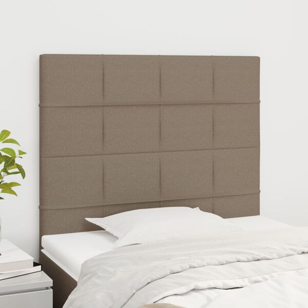 vidaXL Kopfteil Taupe 100x5x118/128 cm Stoff
