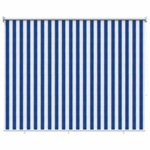 vidaXL Au&szlig;enrollo 90% UV-Block Blau-wei&szlig; gestreift 160 x 230 cm HDPE