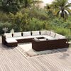 vidaXL 11-tlg. Garten-Lounge-Set mit Kissen Poly Rattan Braun