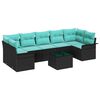vidaXL Gartensofa-set 8 pcs Schwarz Poly-Rattan