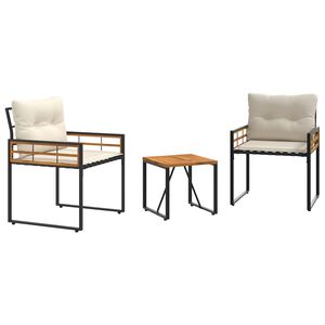 vidaXL Gartenm&ouml;bel Set 3 stk. Creme