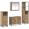 vidaXL Badezimmerm&ouml;bel Set mit T&uuml;r 4 pcs Artisan-Eiche Holzwerkstoff