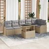vidaXL Sofa Set mit Kissen 7 pcs Beige Poly Rattan