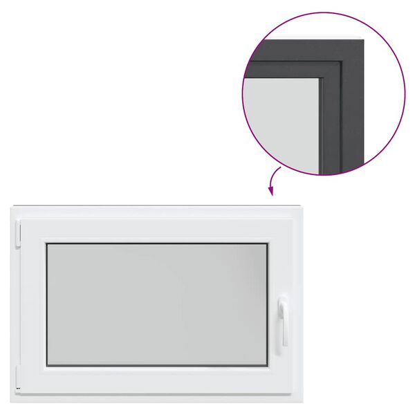 vidaXL Kellerfenster "RISOR" 90x70 cm Drehkipp DIN Links Anthrazit