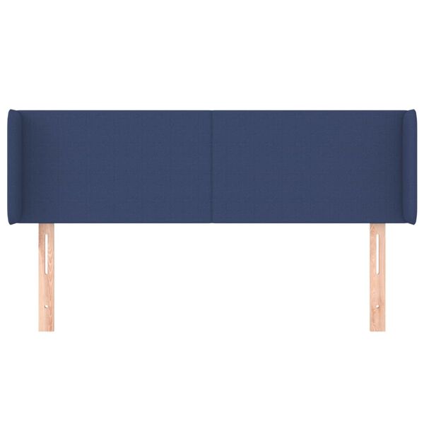 vidaXL Kopfteil mit Ohren Blau 147x16x78/88 cm Stoff