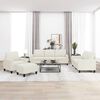 vidaXL 4-tlg. Sofagarnitur mit Kissen Creme Kunstleder