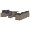 vidaXL Gartensofa-set 10 stk. 9-Sitzanzahl Grau Poly Rattan