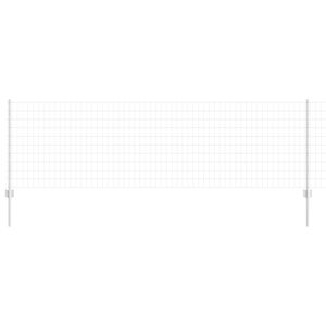 vidaXL Zaun mit Pfosten Silber