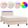 vidaXL Boxspringbett mit Matratze & LED Cappuccino-Braun 120x190 cm