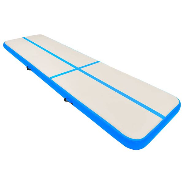 vidaXL Aufblasbare Gymnastikmatte mit Pumpe 800x100x20 cm PVC Blau