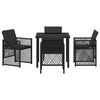 vidaXL Garten Essgruppe 5 pcs Schwarz Poly-Rattan
