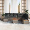 vidaXL Garten-Sofa-Set mit Kissen 9 pcs Grau Poly Rattan