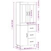 vidaXL Highboard Wei&szlig; 69,5x34x180 cm Holzwerkstoff