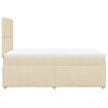 vidaXL Boxspringbett mit Matratze Creme 120x190 cm Stoff
