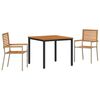 vidaXL Garten Essgruppe 3 stk. Beige und Braun Poly-Rattan