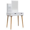 vidaXL Schminktisch-Set FAUSKE 3 Stk. Wei&szlig; 76 x 50 x 143 cm