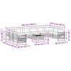 vidaXL Sofagarnituren 11 pcs Natur und Creme Massivholz Akazie