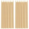 vidaXL Voile Vorh&auml;nge mit Stangentaschen 2 Stk. Sandfarbe