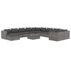 vidaXL 12-tlg. Garten-Lounge-Set mit Kissen Poly Rattan Grau
