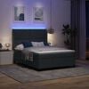 vidaXL Boxspringbett mit Matratze mit LED Dunkelgrau 140 x 200 cm Samt