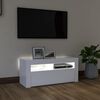 vidaXL TV-Schrank mit LED-Leuchten Wei&szlig; 90x35x40 cm