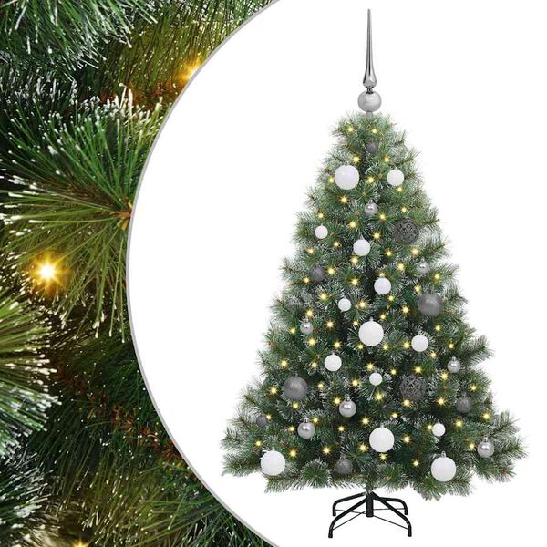 vidaXL K&uuml;nstlicher Weihnachtsbaum mit 150 LEDs Gr&uuml;n 120 cm PE und PVC