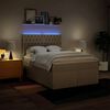 vidaXL Boxspringbett mit Matratze Creme 140x190 cm Stoff