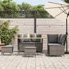 vidaXL 5-tlg. Garten-Sofagarnitur mit Kissen Grau Poly Rattan
