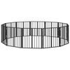 vidaXL Hundetor 12 stk. Schwarz 60 x 60 cm Verzinkter Stahl