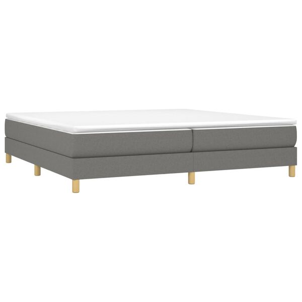 vidaXL Boxspringbett mit Matratze Dunkelgrau 200x200 cm Stoff