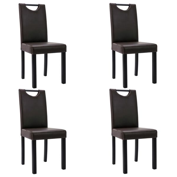 vidaXL Esszimmerst&uuml;hle 4 Stk. Braun Kunstleder