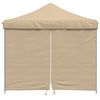 vidaXL Partyzelt Faltbar Pop-Up mit 4 Seitenteilen Beige