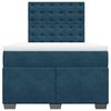 vidaXL Boxspringbett mit Matratze Blau 120x200 cm Samt