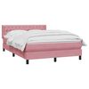 vidaXL Boxspringbett mit Matratze Rosa 160x220 cm Samt