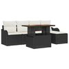 vidaXL Garten-Sofa-Set mit Speicher 6 pcs Schwarz Poly Rattan