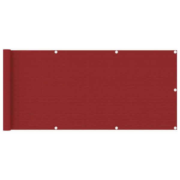 vidaXL Balkon-Sichtschutz Rot 75x400 cm HDPE