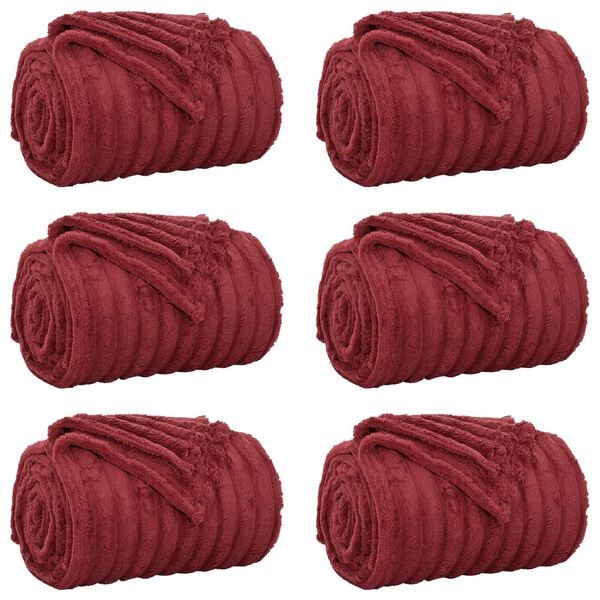 vidaXL Wohndecken 6 pcs Bordeauxrot 150 x 130 cm Fleece