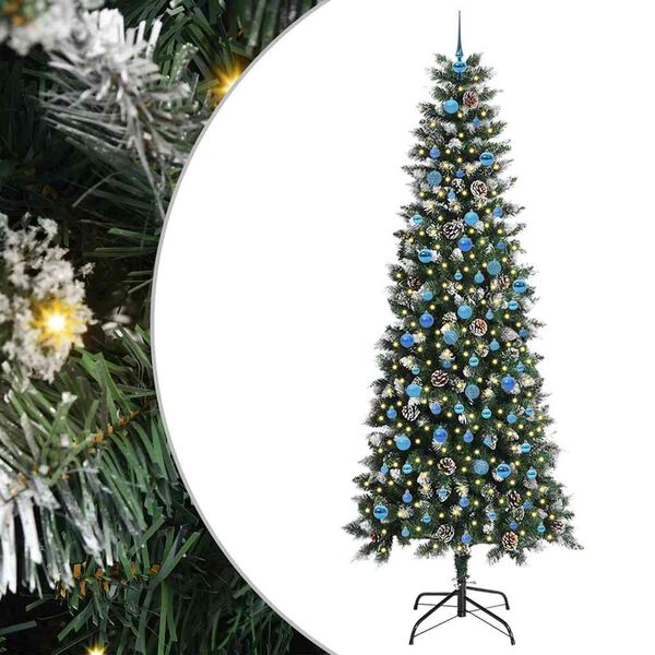 vidaXL K&uuml;nstlicher Weihnachtsbaum mit 300 LEDs mit St&auml;nder Gr&uuml;n 240 cm